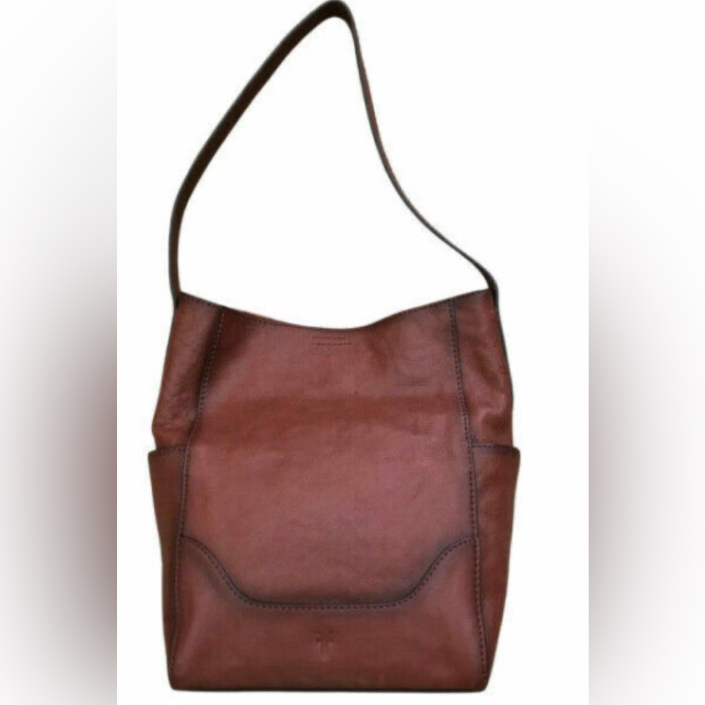 Frye Leather Hobo Shoulder Bag in Cognac